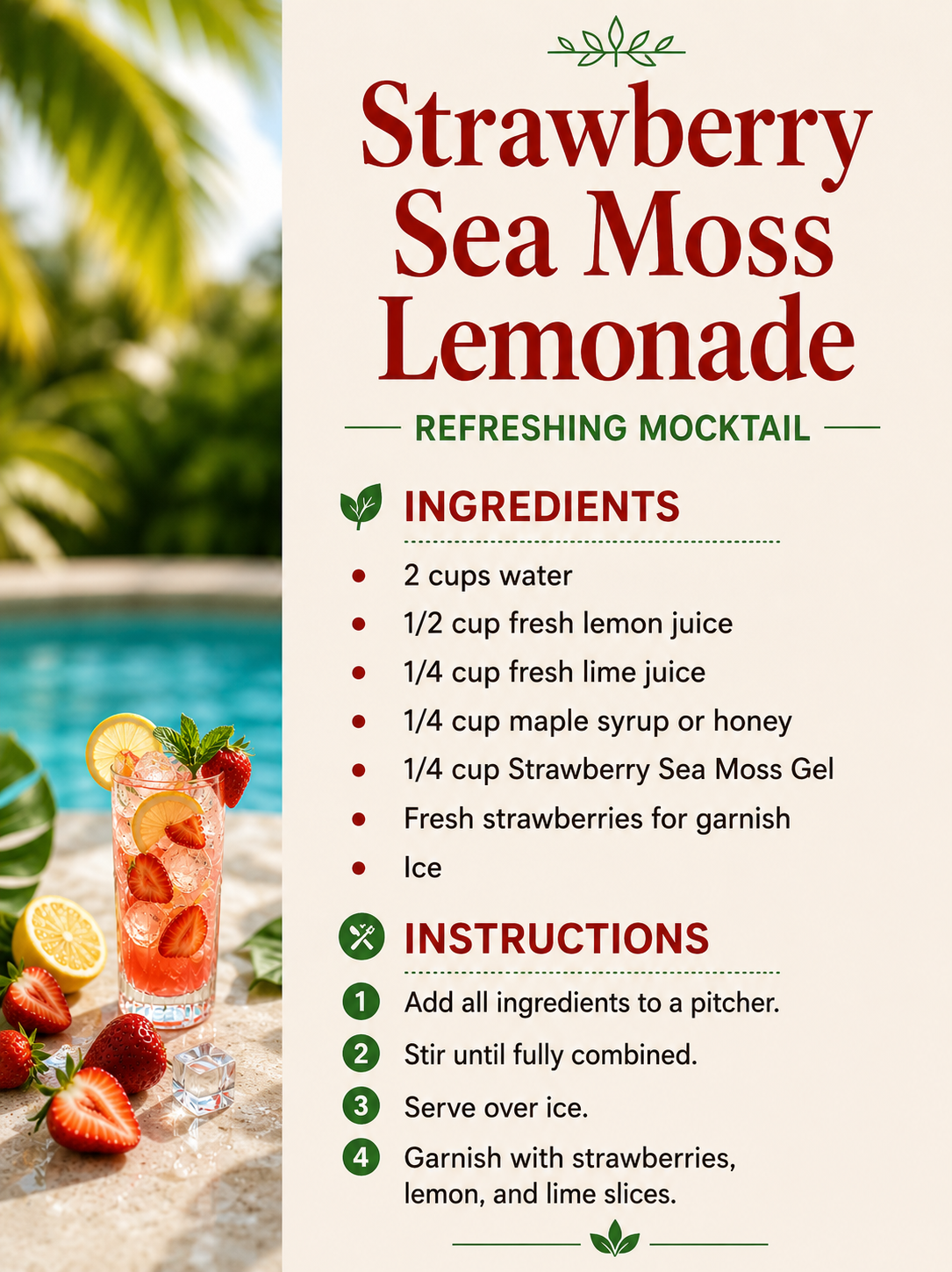 Strawberry Sea Moss lemonade